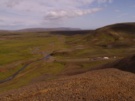 View of the Hellisheidi Camp