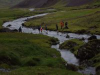 Activists moving to the Hellisheidi drill site