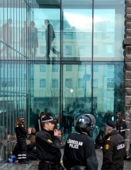 Authority: Behind the glass is one Björn Bjarnason, Minister of Justice untill January 2009