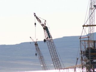 Crane Action at the Alcoa construction site