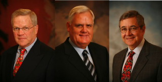 John P. O'Brien (left), Willy R. Strothotte (cenre) and Jack E. Thompson (right)