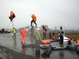 Century Aluminum and Alkem Alloys Steelfactory Blockade 21 july 2008