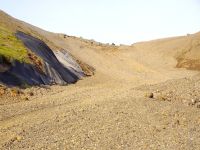 Destroyed mountain area