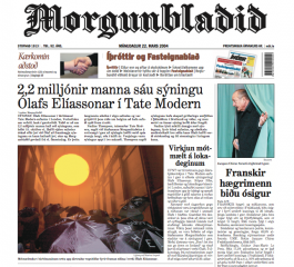 Frontpage of Morgunblaðið