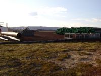 Test drilling being prepared on lava field