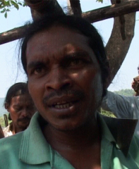 Lodo Sikaka speaks at the end of the padayatra