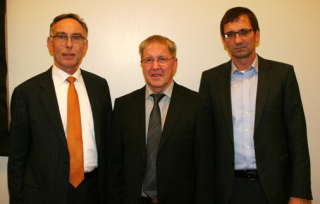 Landsvirkjun's Directors Unite! -- From left to right: Friðrik Sophuson (director from 1998 to 2010), Agnar Olsen (acting director in October 2010) and Hörður Arnarson (current director)