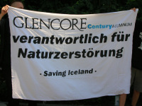 Demonstration outside Glencore’s Switzerland headquarters.