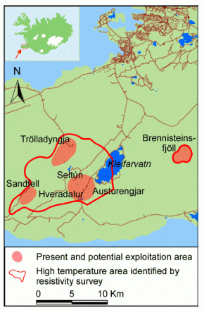 Map of Krysuvik Geothermal Areas